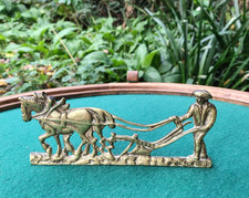 Vintage Solid Brass Flat Back