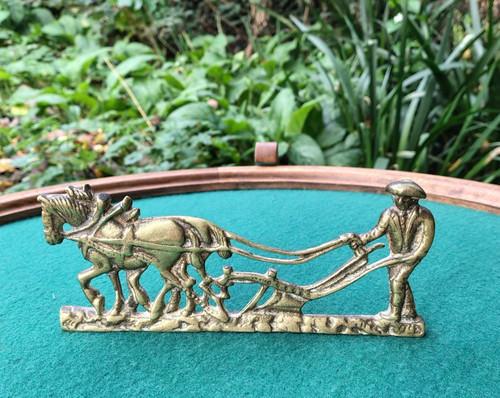 Vintage solid brass flat back - solid,