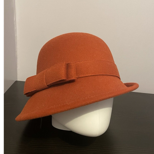 Women orange felt cloche - women’s,
