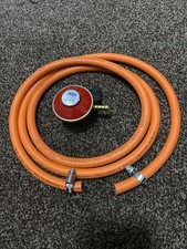 PROPANE 27mm CLIP ON REGULATOR c/w 2m HOSE CLIPS CALOR PATIO GAS BOTTLE CYLINDER