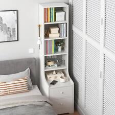 White Tall Cabinet Bedside