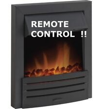 ELECTRIC FIRE BLACK STEEL COAL FLAME EFFECT LED REMOTE CONTROL INSET BNIB