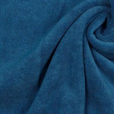 Stretch Cotton Terry Towelling Fabric Material - DENIM