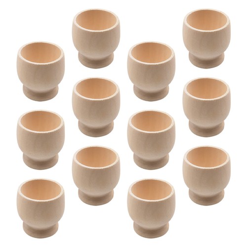 12pcs natural wood egg cups - 12pcs,