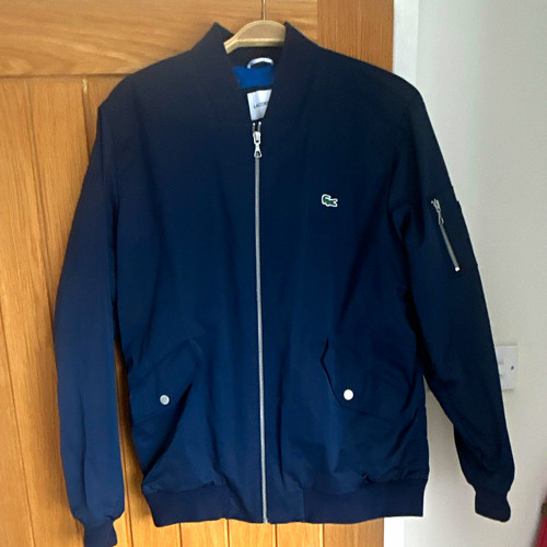 Lacoste navy polyester bomber - lacoste,