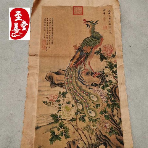 Phoenix peony chinese painting - phoenix,