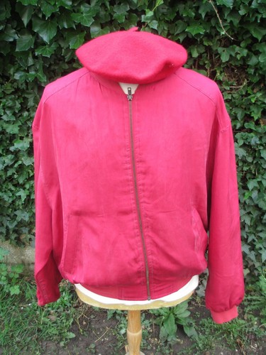 Red silk bomber jacket - bomber,