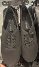Black Lace Up Trainers plimsoll