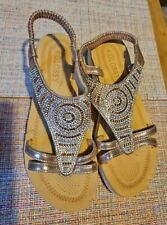 Ladies Sliders Rose Gold Chunky Pull Up Strap  Size Uk 7