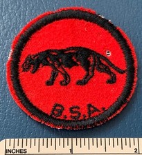 Vintage PANTHER PATROL Boy Scout Felt PATCH Red Black BSA Cougar Badge