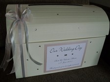 IVORY/WHITE DIAMANTE WEDDING POST BOX HEART WEDDING CHEST EVERY COLOUR NEW