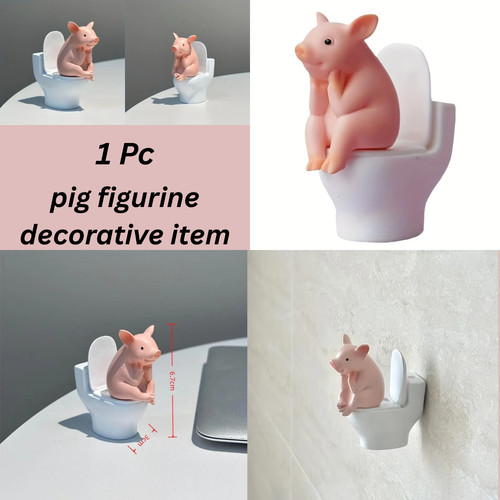Cute pig sitting toilet - toilet, pvc