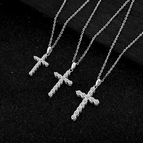 Real moissanite iced cross - real,