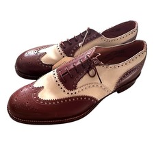 1940s Impervious CC41 Deadstock Two Tone Spectator Brogues UK 8 WWII Era Shoes