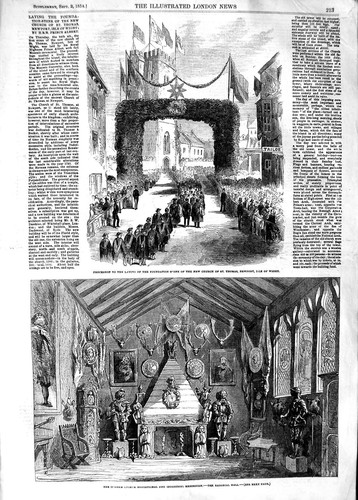Old antique print - print, 1854