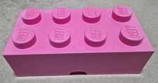 Lego Dark Pink 8-Stud Storage Brick – Large Plastic Organizer Box