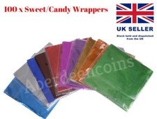 100 x Square Foil Wrappers for Chocolate & Sweet Candy Lolly Gift 10cm + 8cm