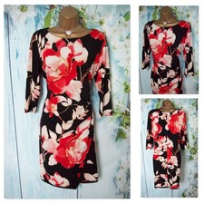 NEW ROMAN DRESS SIZE 14, Stunning Floral Ruched Wrap bodycon Occasion Dress