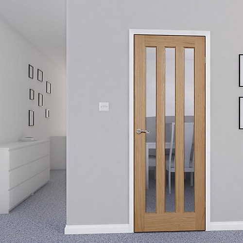 Oak clear glazed internal door - oak,