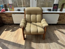 Mid-Century Vintage Norwegian Ekornes Montana Armchair In Beige
