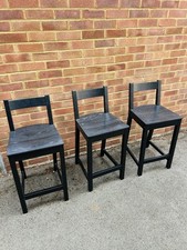3 x IKEA NORDVIKEN Bar stool with backrest, counter height/black, 62 cm