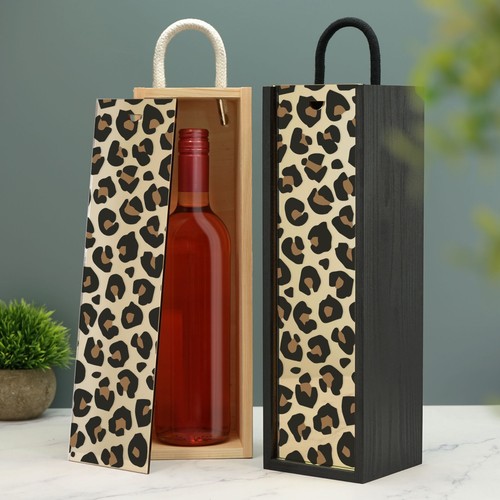 Leopard print wine gift - print,