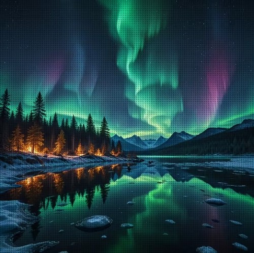 Aurora forest printed - printed, count