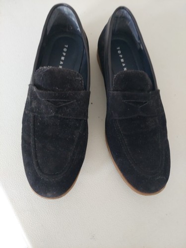 Mens topman black suede - suede, casual