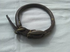 Rolled Leather Timberwolf Collar, Size 5,39-48cm.