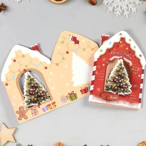 Pop christmas tree card - up,
