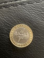 RARE 2016 William Shakespeare Crown And Sword £2 Coin
