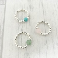 Gemstone Ring Stretch Silver