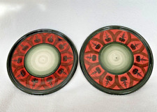 Jersey Pottery Pair of Hand Painted Trivets serving plates
