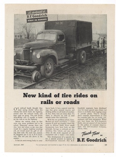 1947 goodrich tires evans - goodrich, ad: