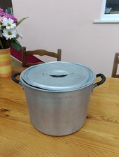 Vintage Aga Aluminium 15 Pints Cooking Pot With 2 Handles And Lid