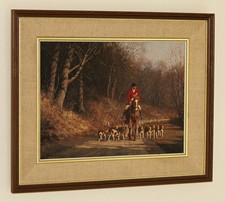 RONALD MOSELEY (b.1931) Original Hunting Oil Painting of a Huntsman & Fox Hounds
