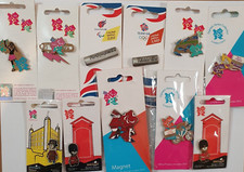 10 x LONDON 2012 Official Olympic Pin Badges & Magnet - New Old Stock - Wenlock