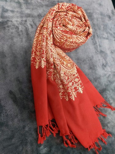 Red kashmiri indian shawl - red, with