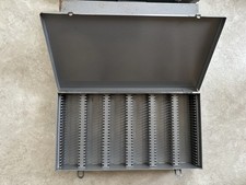 3x Vintage Logan Deluxe metal slide storage boxes (3x 150 slides)