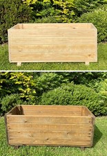 Wooden Planter Container Garden Plants Shrub Pot Veg Grow Trough Outdoor Deep