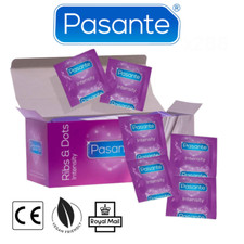 Pasante Condoms Intensity Ribbed Ribs & Dots CE Marked Vegan Friendly
