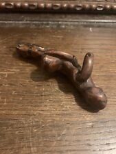 Antique Folk Art Carved Wooden Walking Stick Handle - Snake - Folk Carving