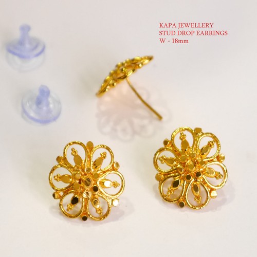 22ct gold designer stud - 22ct,