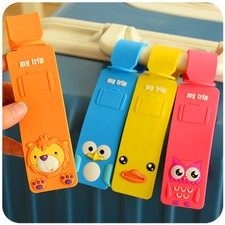 Cute Animals Lion Penguin Panda Duck Luggage Tags Kids Holiday Suitcase Labels