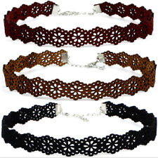 Leather Choker Charm Necklace