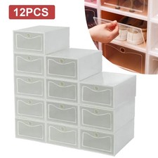 12x White Plastic Shoe Storage