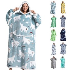 Extra Long Hoodie Blanket Oversized Ultra Soft Sherpa Giant Big Hooded Nightwear