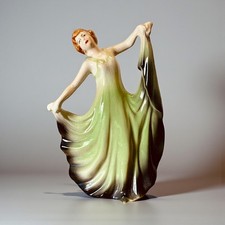 Vintage 1930s-50s Retro Lady Dancing Ornament Figurine 7"