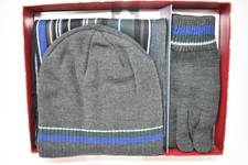 Debenhams Winter Christmas Scarf Hat & Gloves Set in Grey & Presentation Box NEW