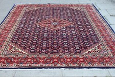 Vintage Hand Made Traditional Oriental Wool Blue Red Large Carpet 345x228cm